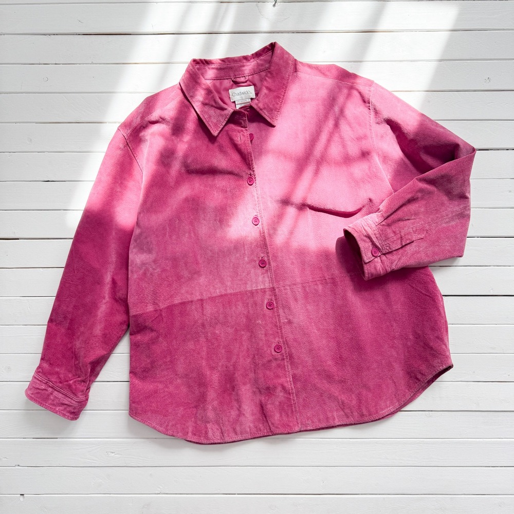 Chadwick's y2k vtg hot pink suede plus‎ size jacket shacket size 2X